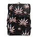 Produktbild Emoya Canvas Studenten-Rucksack American Flag Marihuana Leaf Vintage Büchertasche für Mädchen Jungen Schultasche