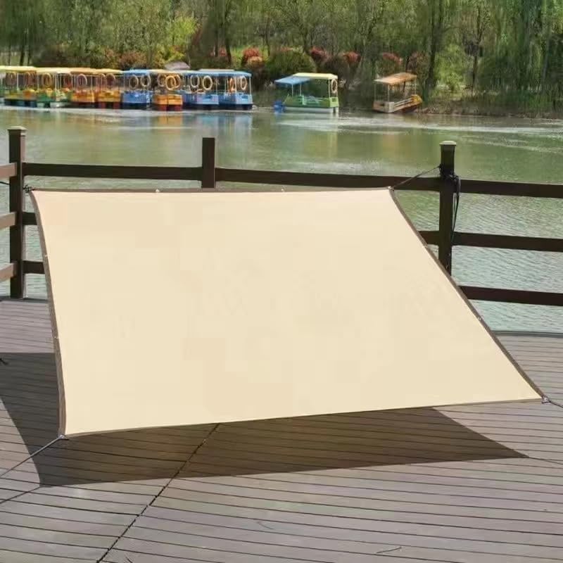 85% Protection Shade Sail - White Stripe Sunshade Canopy for Home