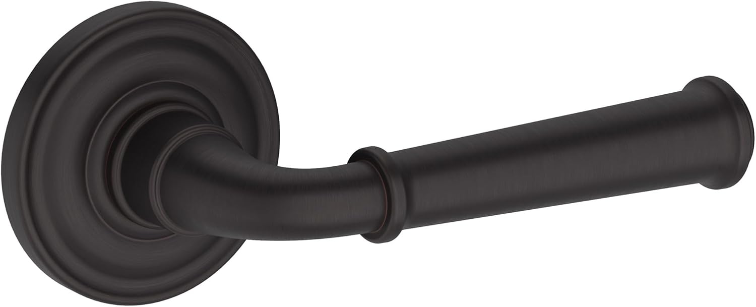 Baldwin PS.DUN.R.TRR Dunsmoor Passage Door Lever Set with Traditional Round Rose from the Reserve Collection - Venetian Bronze