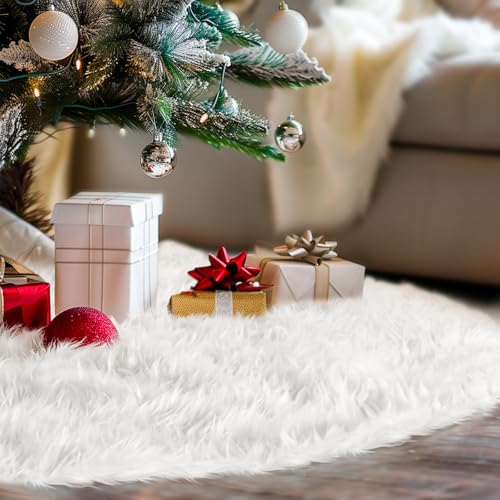 Weihnachtsbaum Decke Weißer, 78CM Christbaumdecke Rund, Tannenbaum...