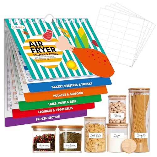 Magnetic-Air-Fryer-Cheat-Sheet-Air-Fryer-Cooking-Guide-Booklet-with-72-Removable-Blank-Labels-Cooking-Time-Temp-Chart-Recipe-Guide-for-Quick-Reference Magnetic Air Fryer Cheat Sheet Air Fryer Cooking Guide Booklet with 72 Removable Blank Labels Cooking Time Temp Chart Recipe Guide for Quick Reference
