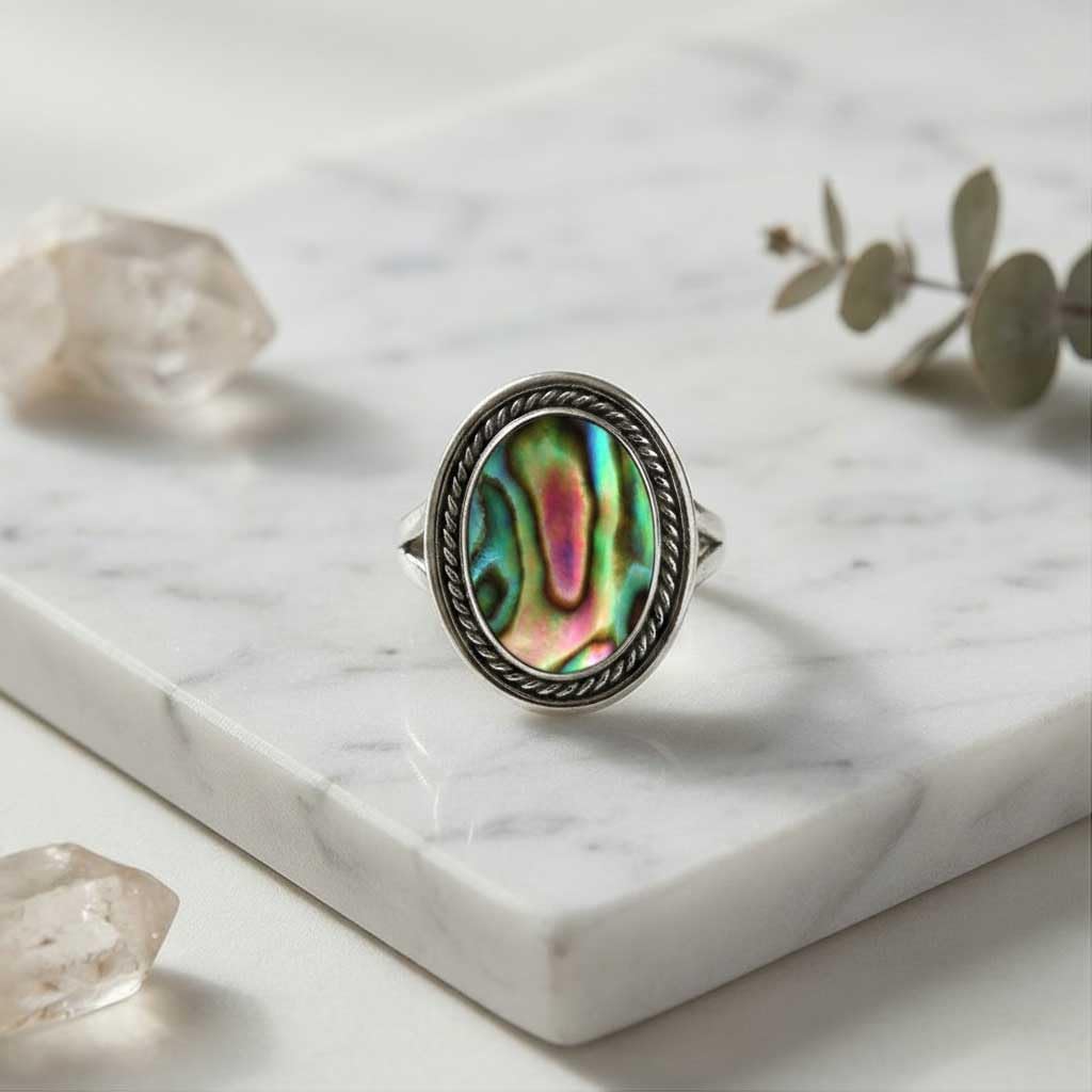 Handmade 925 Sterling Silver Overlay Ring Natural Gemstone Garnet, Rose Quartz, Turquoise, Labradorite Oval Boho Jewelry For Women