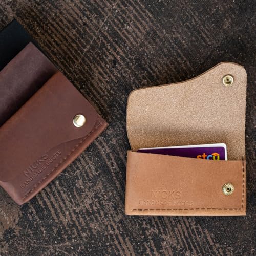 Nicks Boots Premium Leather Snap Wallet, Handcrafted in USA, Durable, Secure Closure (Brown)3