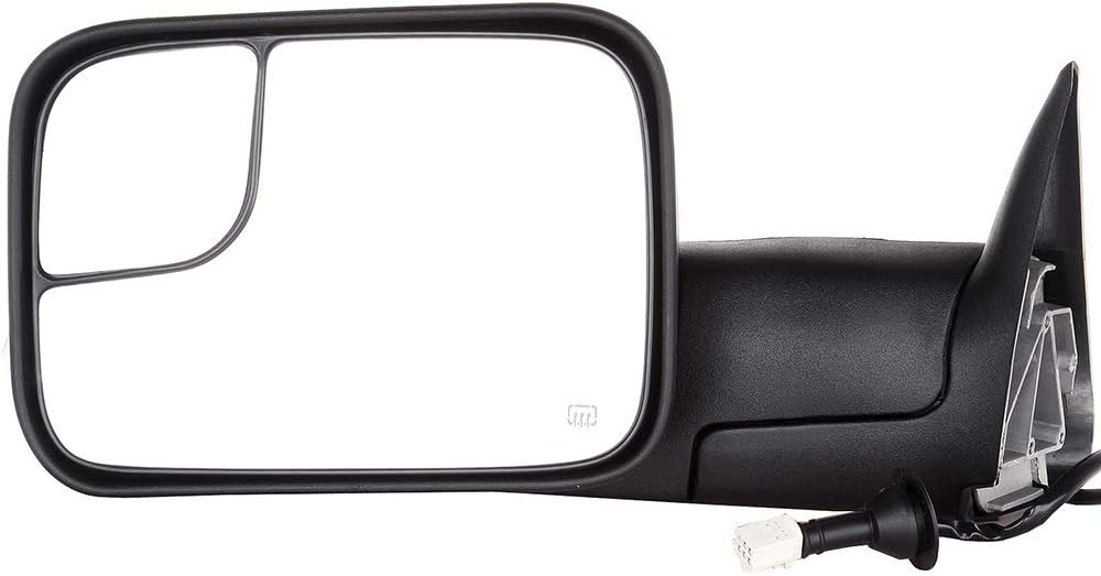 Tow Mirror Towing Mirror Fits for 1998-2001 for Dodge for Ram 1500 1998-2002 for Dodge for Ram 2500 for Ram 3500 Towing Mirror with Left Side Mirror Power Control Black Housing Heated