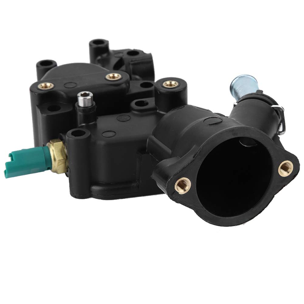 Qii lu termostato, alloggiamento termostato in plastica + metallo con sensore liquido di raffreddamento nero 9654775080 per C2 C3
