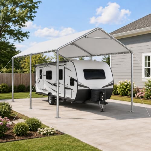Image of Aoxun 10x20 FT Heavy Duty Carport, Outdoor Portable Garage Shelter
