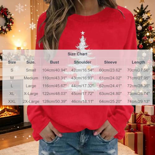 Womens Christmas Sweatshirt Fleece Pullover Funny Cute Holiday Tops - image 4