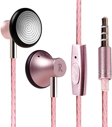 Earbuds,Frehoy Metal Headphones with Mic and Inline Control, - Stereo Earbud Earphone, Headphone with Microphone and Remote For Apple ,iPhone ,Samsung ,HTC, Nokia ,music player (Rose Gold)