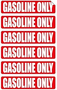 Amazon.com - 6 pack GASOLINE ONLY Decals / Stickers / Labels / Markers ...