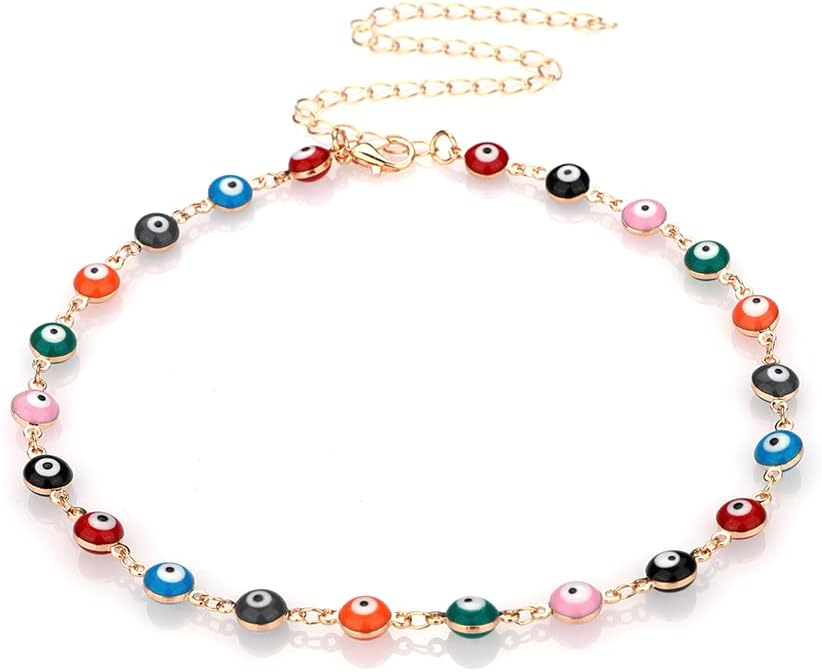 Evil Eyes Choker for Women Gold Necklace for Party Gift Her Jewelry