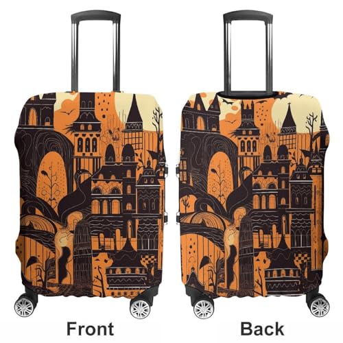 Travel Luggage Cover Suitcase Cover Suitcase Protector Cityscape Style Luggage Covers Washable Baggage Cover Elastic Anti-Scratch Suitcase Case Protector for Adult Personalized Suitcase Covers3