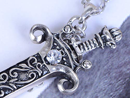 Alilang Antique Fantasy Medieval Renaissance Removable Scabbard Rune Sword Dagger Pendant Necklace #TOP2