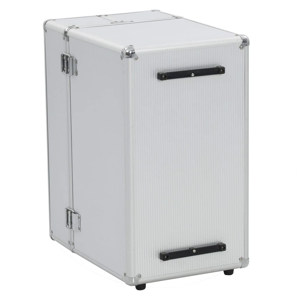 vidaXL Maleta Trolley Modelo Piloto Aluminio Neceser Caja Organización de Productos Accesorios para Belleza Elegante Duradero Plateado 47x39x27cm