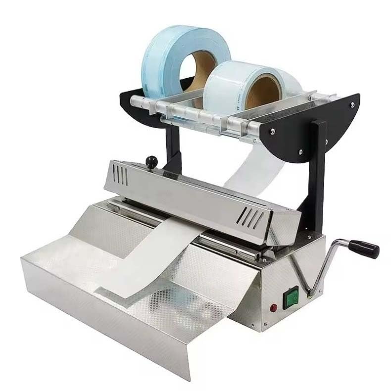 TYQMYSM Sellador de bolsas médicas, ancho máximo de sellado de 250 mm, máquina de embalaje manual de manivela de 500 W