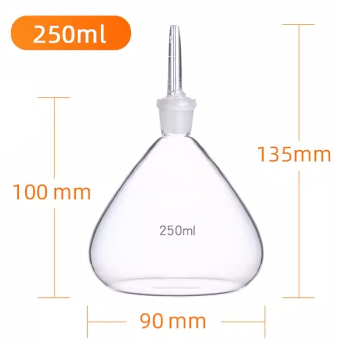 Botella de Densidad Específica Picnómetro - 100ml para Medir Densidad Líquida en Laboratorio, Vidrio Borosilicato 3.3(250ML)
