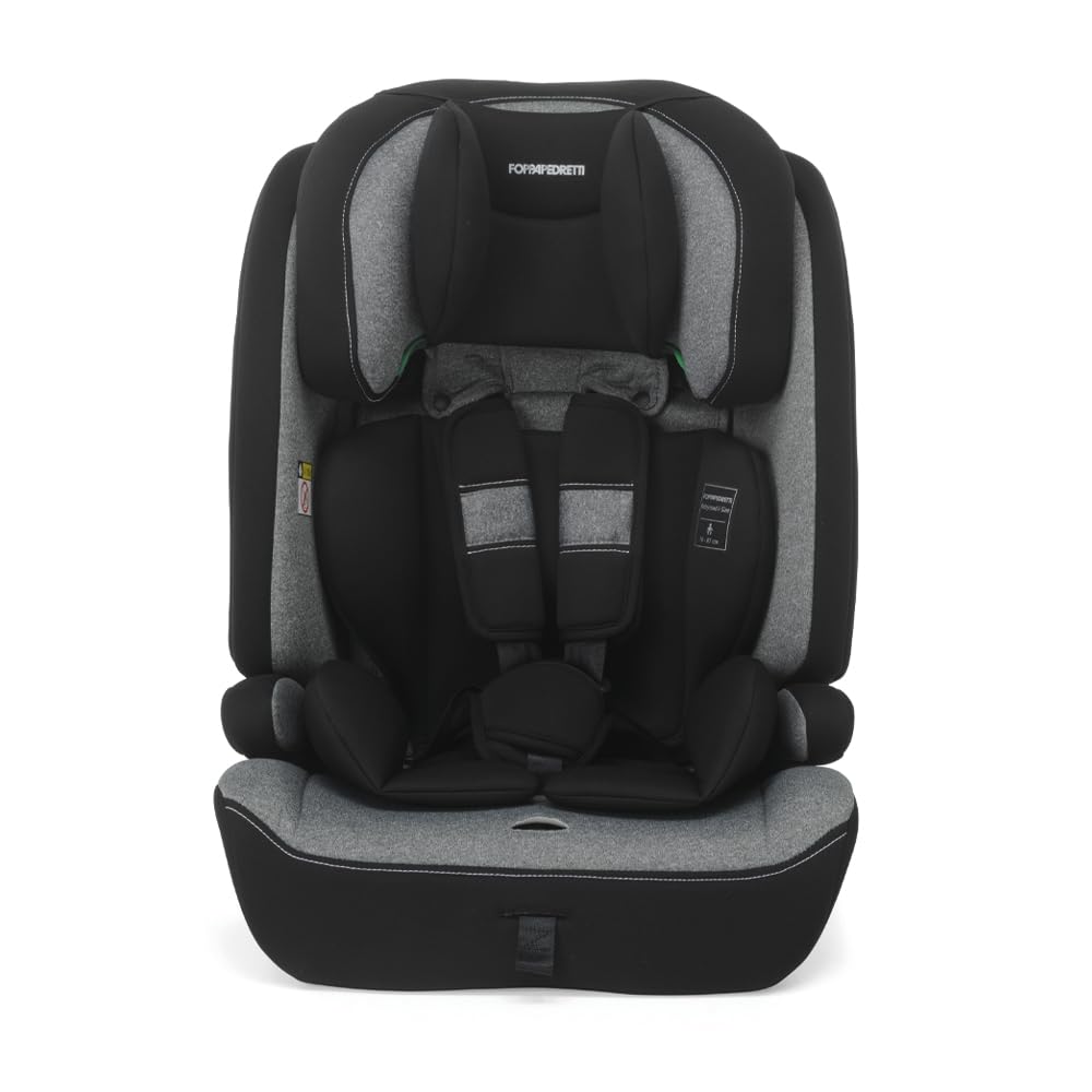 Foppapedretti Seggiolino Auto Babyroad New I-Size, per bambini da 76 a 150 cm di altezza, 15mesi-12 anni, conforme ECE R129, Fissaggio a 3 punti,Safe Body Protection,Protezione Impatti Laterali,Carbon