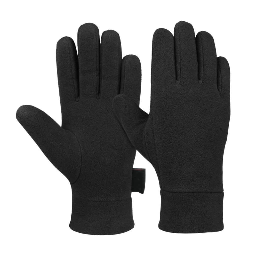 Fleece-Fahrrad-Laufhandschuhe Winter-Thermo-Vollfinger-wasserdichter Rutschfester Fahrrad-Camping-Reise-Handschuh (Color : A, Size : Medium) (BM)