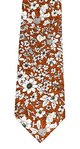 Image of Elfeves Men's Skinny Solid Color Tie Causal Cotton Linen Narrow Slim cut Necktie