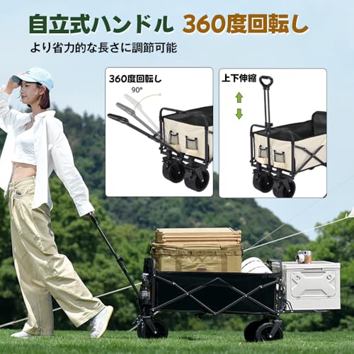 RULAYMAN アウトドアワゴン【2025強化版 後部展開可】大容量140L HW003-140L の商品画像 5