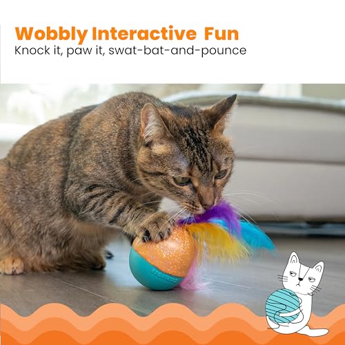 image for Catstages Whack N’ Wobble Ball Interactive Cat Toy Catnip Coated Wob