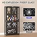 MUPATER Display Cabinet with Glass Doors, 70” Tall Glass Display Case with 3 Colors Lights for Collectibles, 4-Tier Curio Cabinet with Human Body Sensor for Toys and Books, Black
