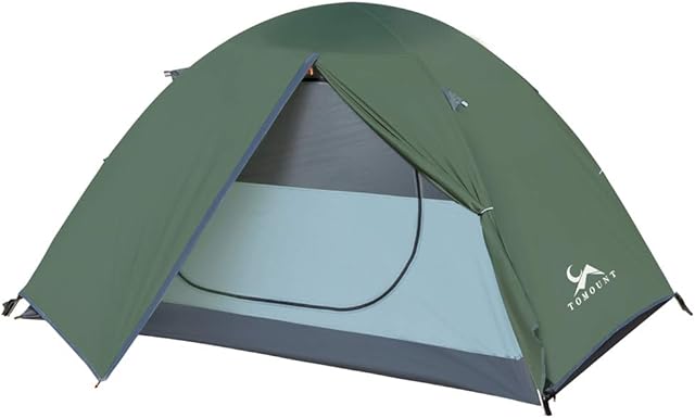TOMOUNT BackPacking Tent 2 Person Waterproof Lightweight Aluminum poles Double Layer Small Size Package Suitable for Trekking, Camping, Outdoor, Hiking, Climbing