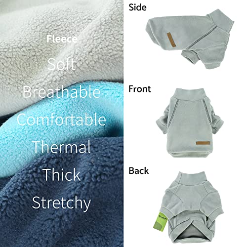 Fitwarm 3 Pack Classic Fleece Dog Sweater, Turtleneck Dog Sweatshirt, Dog Winter Clothes for Small Dogs Boy Girl, Pet Pullover Jacket, Cat Apparel, Blue, Grey, Navy, XS by Fitwarm - Image 5
