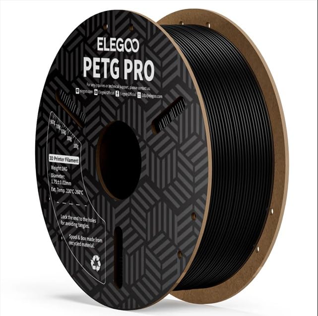 Elegoo 1.75mm, PETG PRO 3D Printing Filament (1 KG Spool), Compatible with Most FDM Printers (Black) (B0D9LMPLVZ) Amazon Price History, Amazon Price Tracker