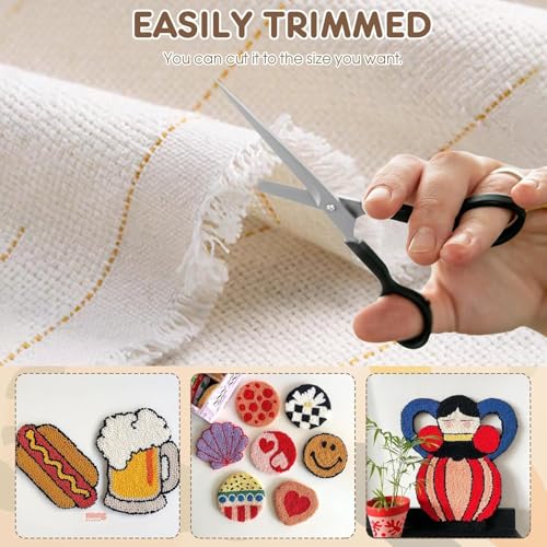 Image of 120 inchx40 inch Inch Large Premium Tufting Cloth with Marked Lines, Monks Cloth for Tufting Gun Rug Tufting, Rug Tufting Supplies Punch Needle Fabric for Art Hand Making DIY Craft Decoration