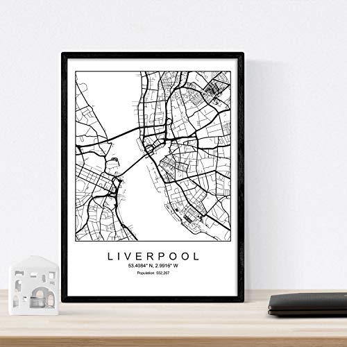 Nacnic Mappa della Mappa della Città Liverpool