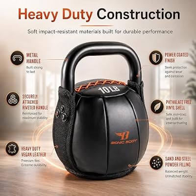 Bionic Body by Kim Lyons Soft Kettlebell with Handle | Soft Weight for Strength Training, Conditioning, Core & Full Body Workouts | Ergonomic Grip | Home Gym, Cross Training, HIIT & Functional Fitness Equipment
