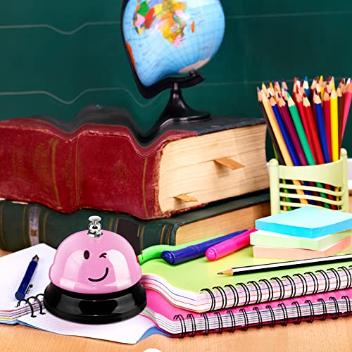 image for Tudomro 6 Pcs Call Service Dinner Bell for Desk Classroom Metal Smile 