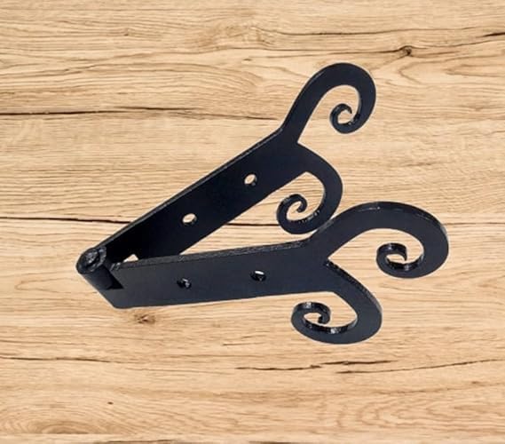 Handmade Forged Hinge for Boxes & Gates - Wrought Iron Black Finish Decorative Ornamental Door Hinge - Rustic Hardware 4x3 Inch