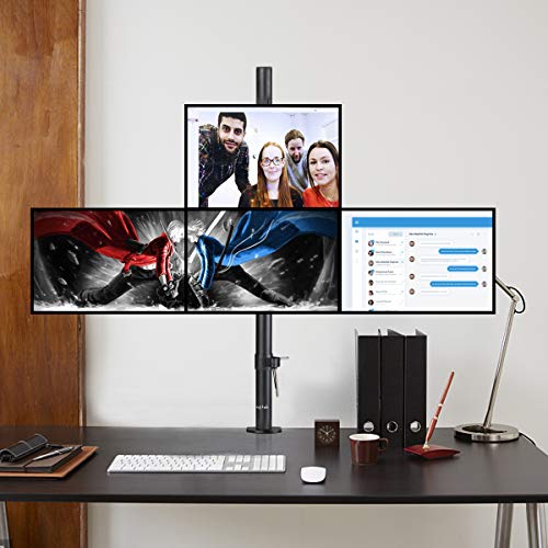 suptek Monitor LCD a LED quadruplo Supporto da Tavolo 800mm con Altezza Extra Alta per 4 (3 + 1)/Quattro schermi Fino a 27 Pollici MD6864 b