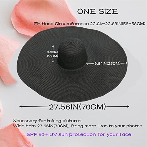 Sombrero de playa grande para mujer con ala ancha miniatura 4