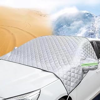 Car Windshield Snow Cover for Fiat 500 500X 500L 124 Spider 500X 500L 500e 124 Spider, Frost and Ice Protector with Side Mirror Covers, Suitable for All Seasons, Quick and Easy Installation
