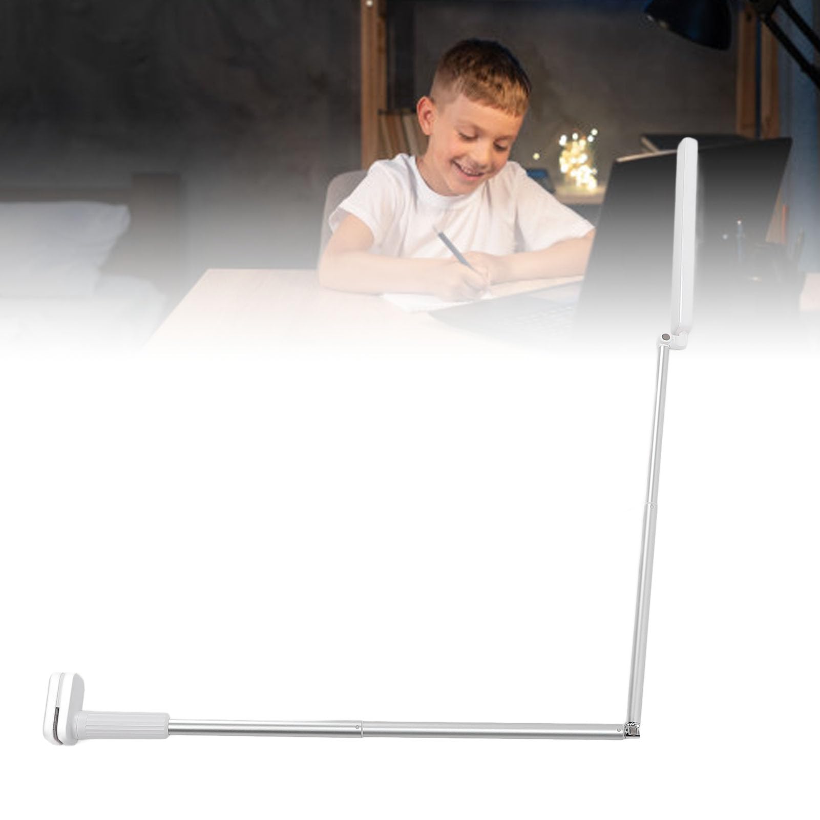 LED-Schreibtischlampe mit Klemme, Augenschonender Teleskoparm, Faltbare Tischleuchte für Maniküre, Büro, Lesen, Tragbare Arbeitsplatzbeleuchtung