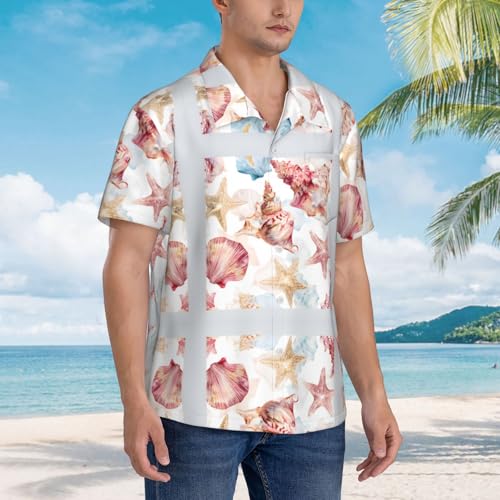 Chemise manches courtes homme imprimé conch pour l'été