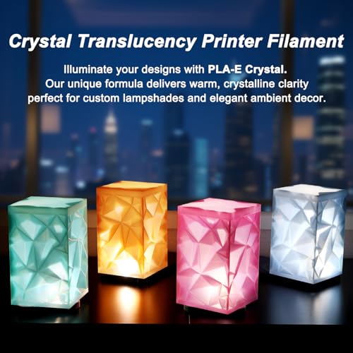 Image of Translucent PLA Filament Bundle, Crystal Filament 1.75mm, 250g*4 | Translucent ice orange /blue /green /pink PLA features an elegant frosted finish perfect for glowing decors