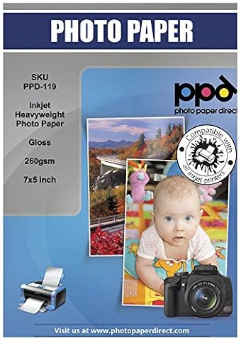 PPD 100 Fogli 13x18cm (7x5'') 260g Błyszczący Papier Fotograficzny do Drukarek Atramentowych - PPD-119-100