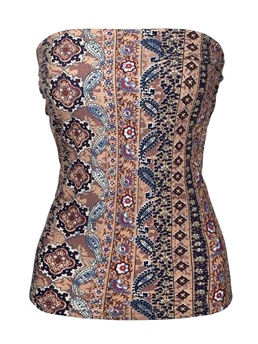 Image of MixMatchy Women's Stretchy Strapless Tube Top Y2K Bandeau Top