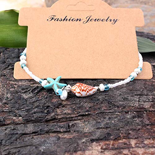 Zoestar Boho Starfish Anklet Ankle Bracelet Foot Chain Shell With Beaded Accessories Foot Jewelry For Women And Girls (Color 7) #TOP6