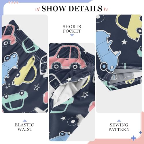 ZZXXB Colorful Car Print Boys Long Pants Soft Trousers Elastic Waist Kids Lounge Bottoms with Pockets S-XL4