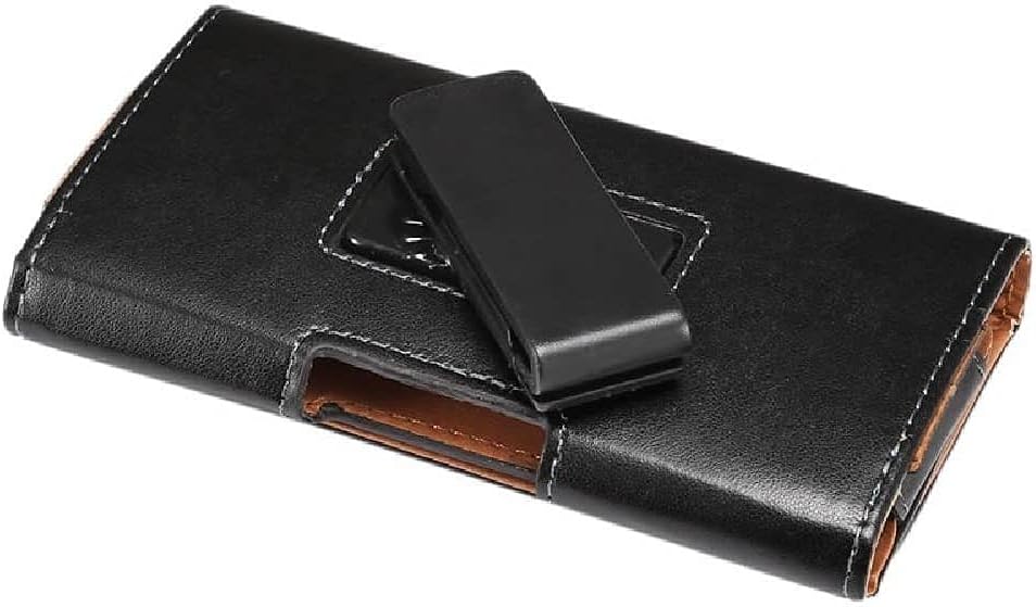 DFV mobile - Executive Holster Leather Case Belt Clip Rotary 360 Magnetic Closure for GOFLY N18 (2020) - Black