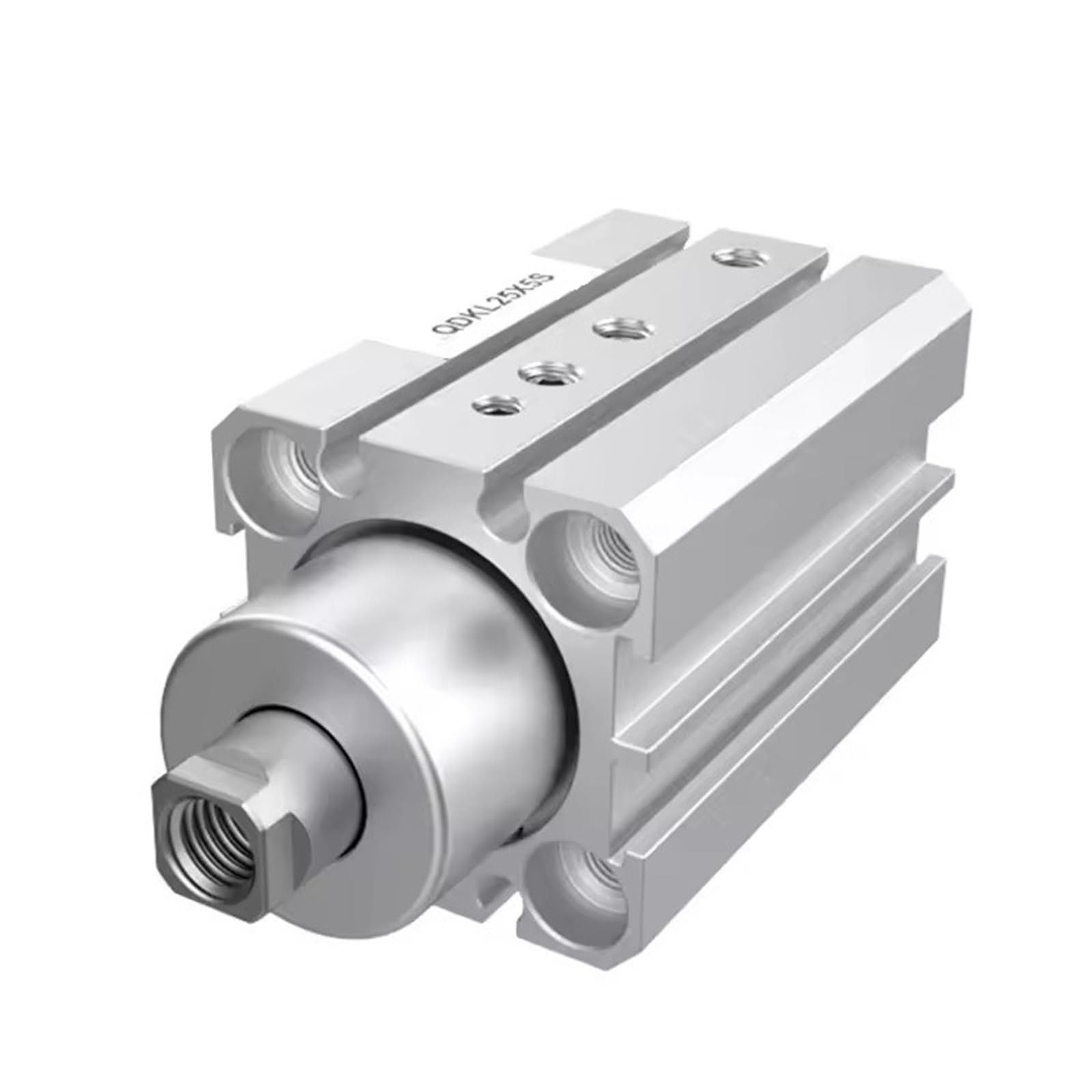 Cilindro de aire neumático doble efecto QDKL QDKR carrera 5 mm for automatización | Cilindro de precisión de doble efecto for sujeción horizontal. Aleación de aluminio, diámetro de 20-40 mm.