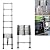 12.5 Feet Heavy Duty Telescopic Ladder Stainless Steel, Straight Ladder 2.6M, More Stable, Folding Extendable Extension Ladder for DIY Home Office Loft Use