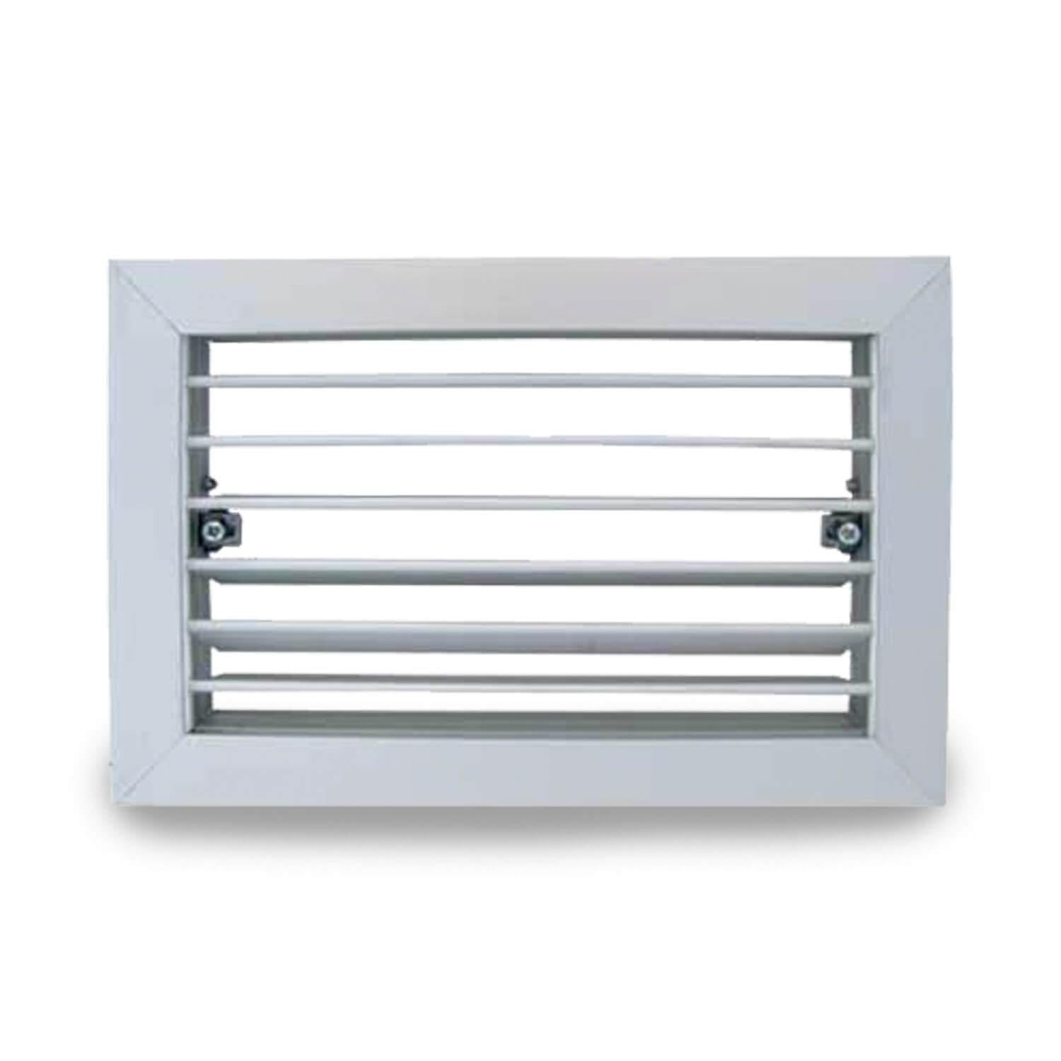 Rejilla Ventilación en Aluminio Plateado - Lamas Fijas con Regulación - 500x400 mm