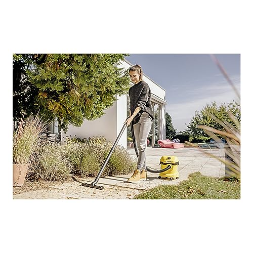 Kärcher Nass-/Trockensauger WD 2 Plus V-12/4/18/C, inkl. Patronenfilter, Vliesfilterbeutel, 1.000 W, Kunststoffbehälter: 12 l, Saugschlauch: 1,8 m, Blasfunktion, Boden- und Fugendüse, Schwarz, Gelb – Bild 6