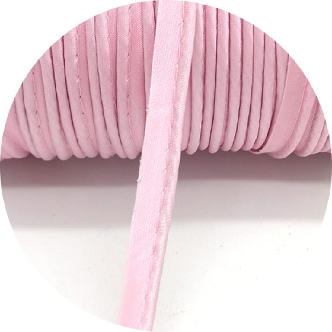 Yalulu 20 Meters Edge Sewing Ribbon Bias Insert Piping Cord Rope for DIY Patchwork Garment Sewing Making and Trimming Home Textile (Pink)