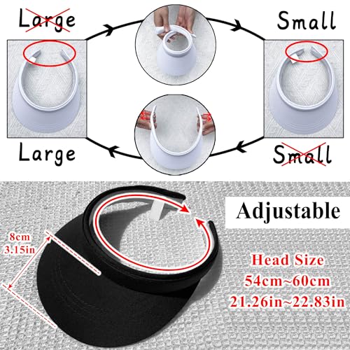 Image of 3 Pack Sports Sun Visor Hat Women Men Adjustable Clip On Visors Outdoor Golf Beach Cap